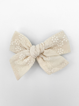 ESTER ROSETT - Natural embroidered bow
