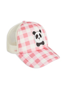 Panda gingham cap - Limited stock Pink