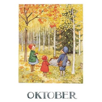Oktober Årets saga Beskow Månadskort