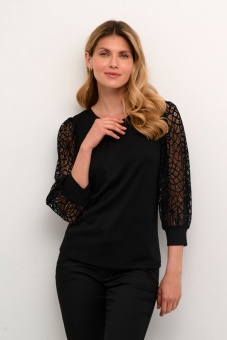 Kaffe Becca Lace T-shirt Black Deep
