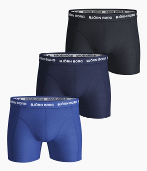 Björn Borg Solid Essential Shorts 3-Pack Skydiver