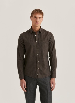Morris Watts Flannel Shirt - Slim Fit Brown