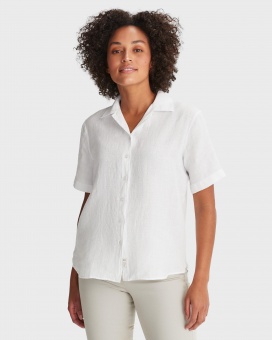 Newhouse Simone Linen Shirt White