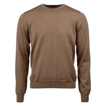 Stenströms Beige Merino Crew Neck With Patches