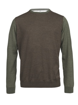 Hansen & Jacob Merino 3-Color Sweater Brown