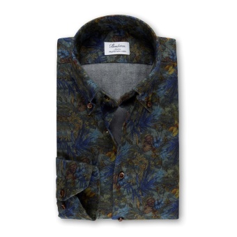 Flower Patterned Flannel Slimline Shirt