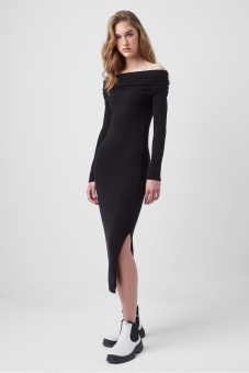 French Connection Off shoulder Dress Black