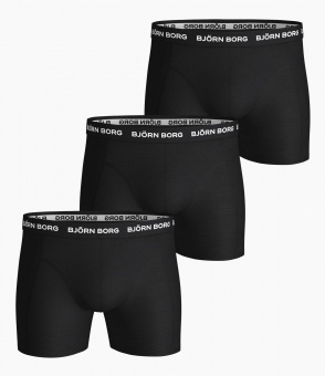 Björn Borg Solid Essential Shorts 3-Pack Black