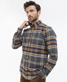 Barbour Ronan Tailored Check Shirt Grey Merl.