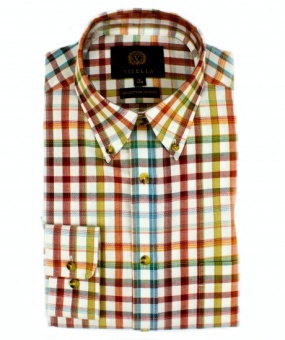 Viyella 80/20 Red & Green Multi Tattersall 46