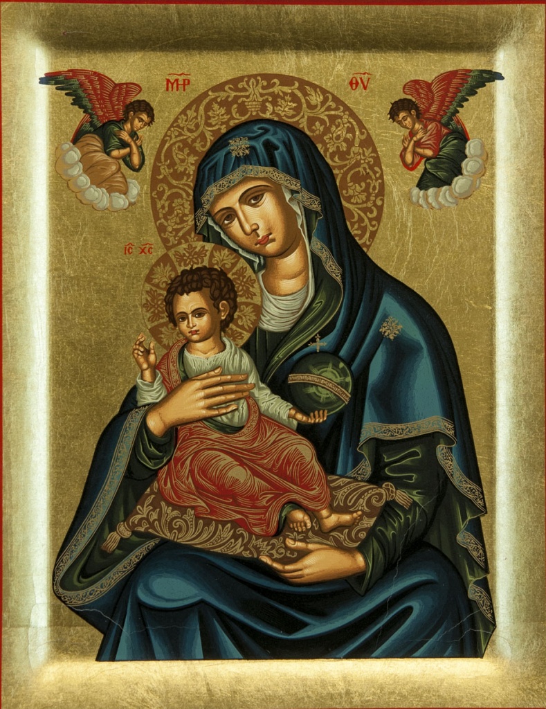 Maria: Gudsmoder håller barnet (Brefokratousa)