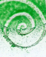 Glasängel "spiral" grön 10cm (med hållare för värmeljus)