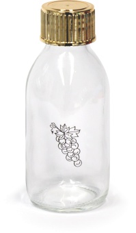 Glas m. skruvkork, vattensymbol