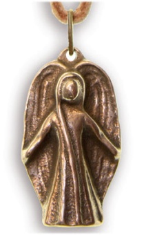 Ängel, brons, med snodd, 3cm