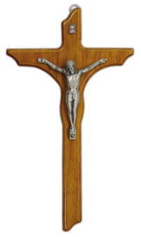 Krucifix, trä/silverpläterat H25cm B15cm