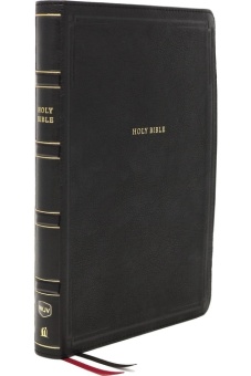 NKJV - Deluxe Thinline Reference Bible, black leathersoft