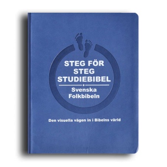 Steg för steg Studiebibel - blå skinnimitation