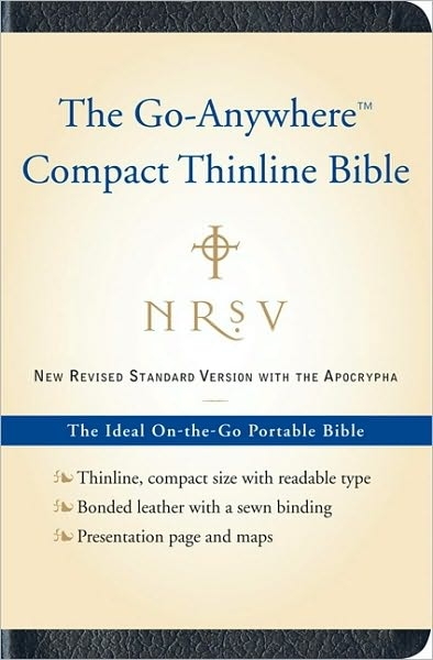 Bible NRSV with Apocrypha, ’Go-Anywhere’ Compact Thinline, Blue Leather