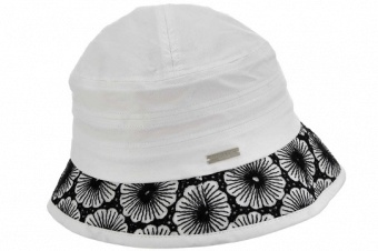 Hatt m brätte vit/svart