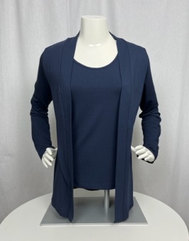 Cardigan bomull/modal navy