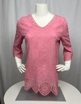 Spetstopp bomull rosa