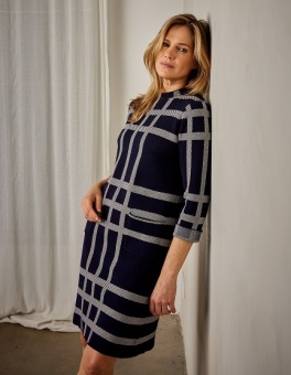 Klänning bomull navy