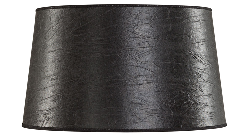 Classic lampskärm svart skinn Ø30-35 cm