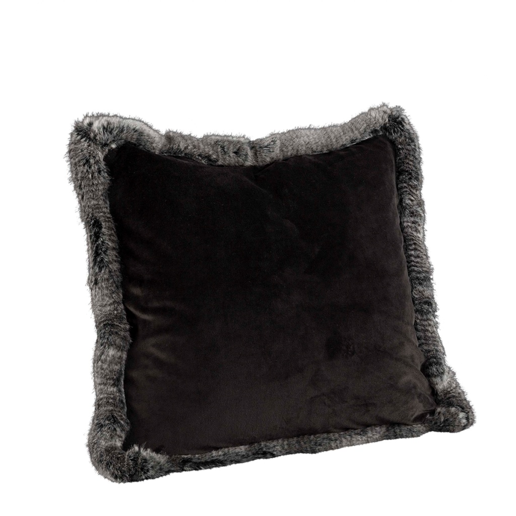 Leia stripe grey velboa kuddfodral 50x50