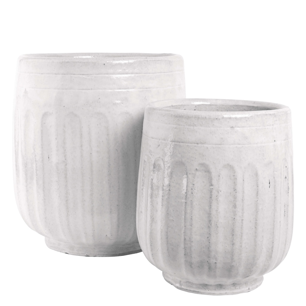 Kruka glaze-ribb White Ø31H39 Large