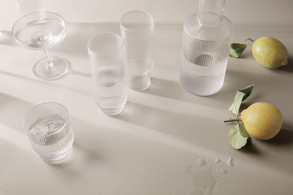 Ferm Living Ripple Long Drink Glasses 4-pack
