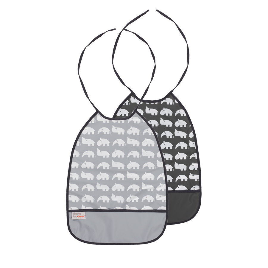 Done by Deer Bib 2-pack Grey Tones