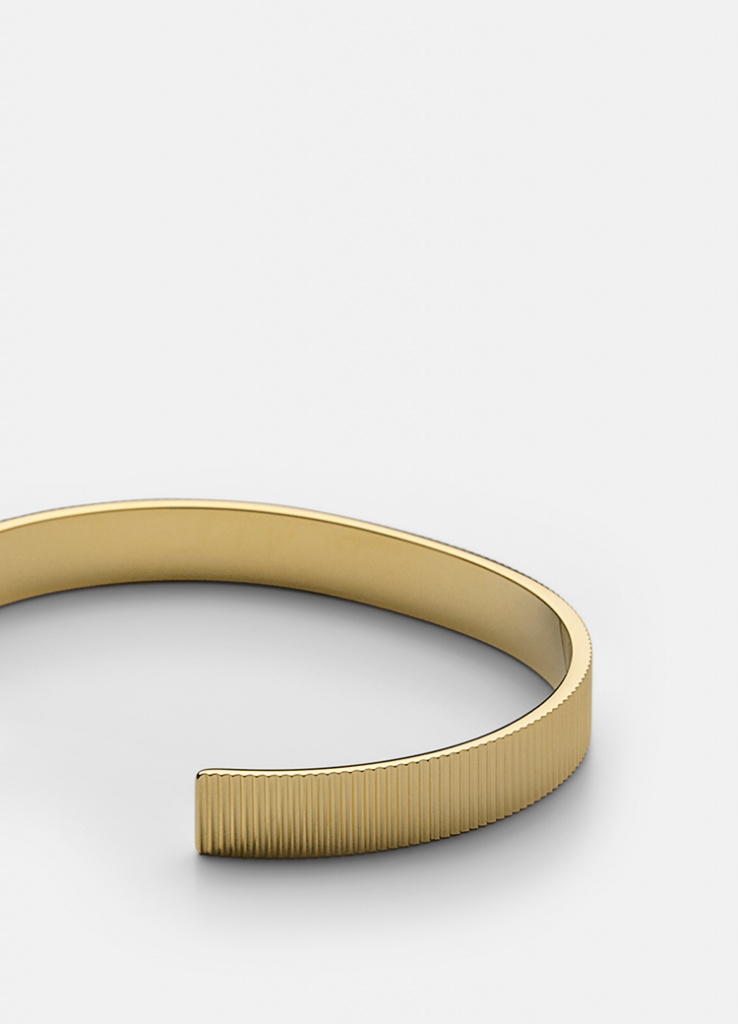 Skultuna Armband Ribbed Cuff 6mm - Gold
