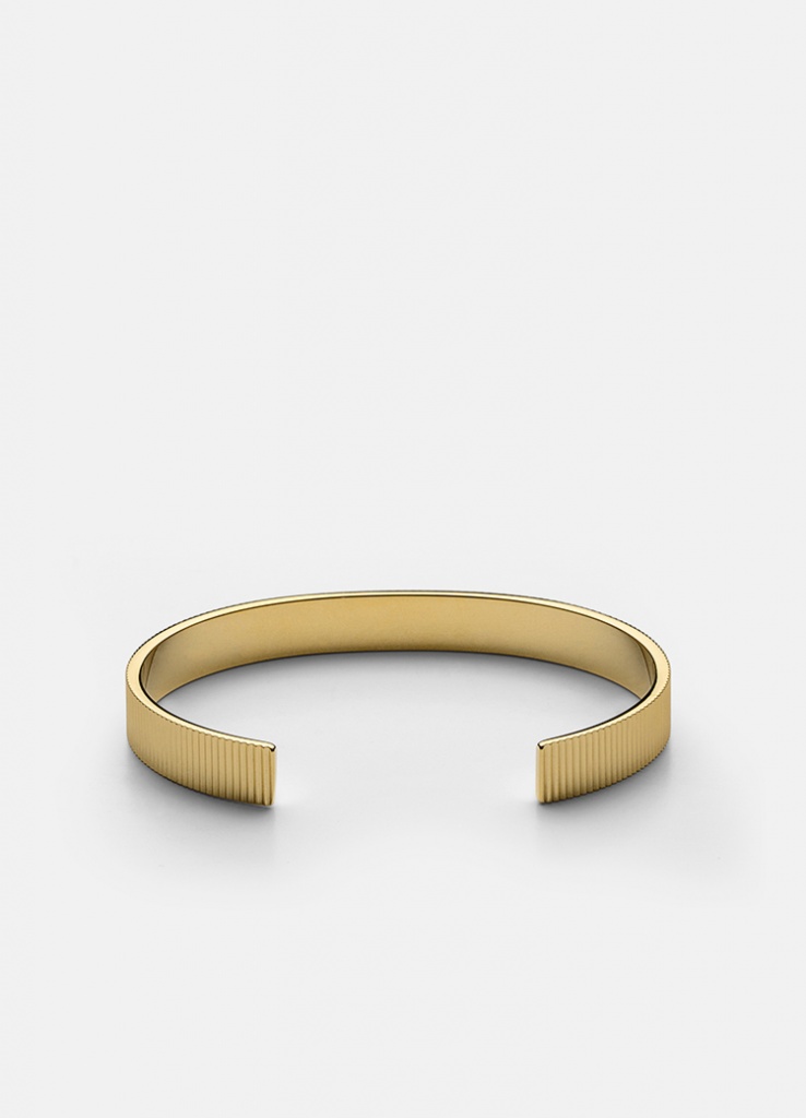 Skultuna Armband Ribbed Cuff 6mm - Gold