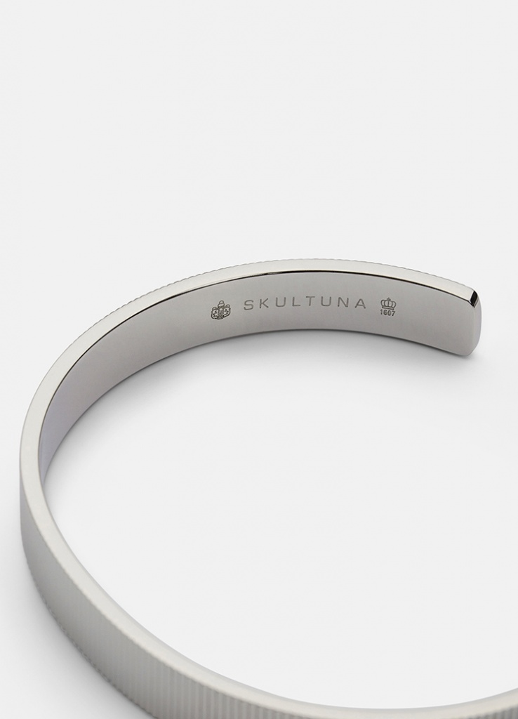 Skultuna Armband Ribbed Cuff 6mm - Polished Steel