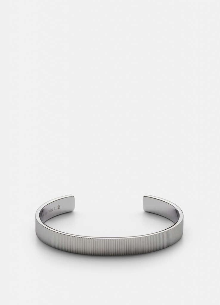 Skultuna Armband Ribbed Cuff 6mm - Polished Steel