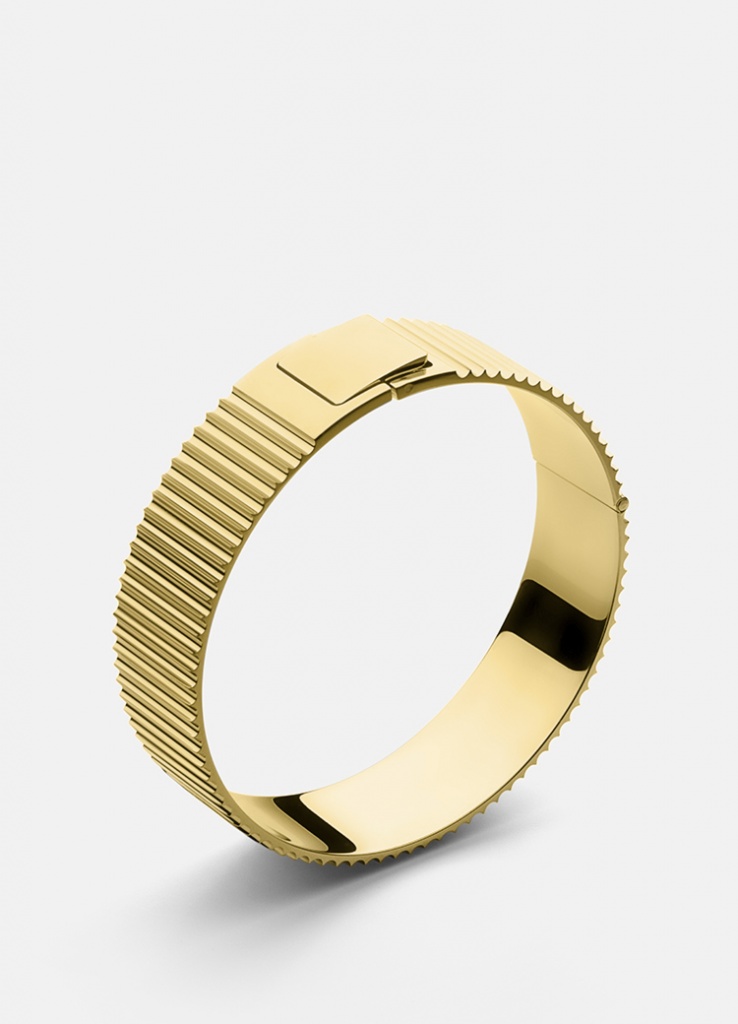Skultuna Armband Ribbed Clasp Bangle Gold