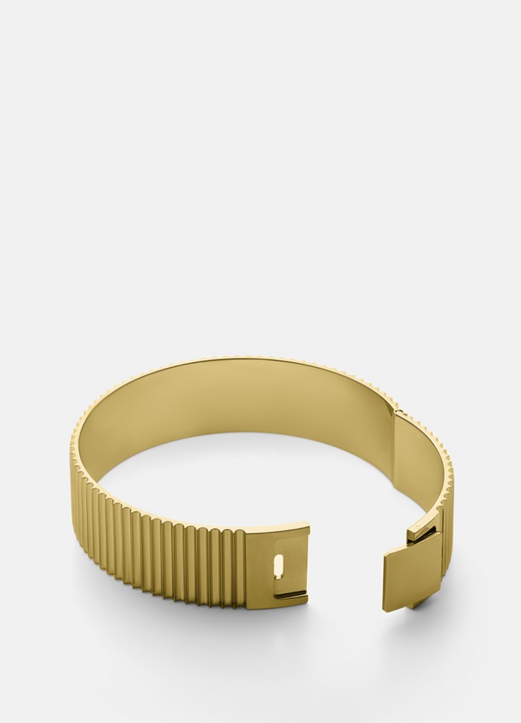 Skultuna Armband Ribbed Clasp Bangle Gold