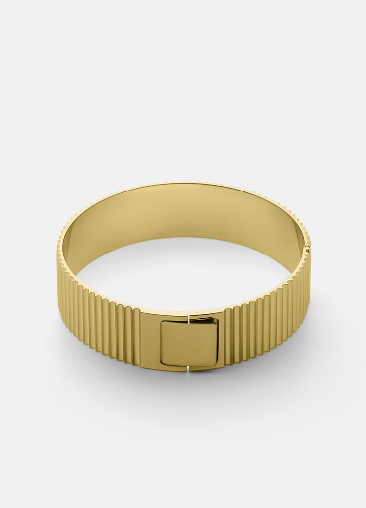 Skultuna Armband Ribbed Clasp Bangle Gold