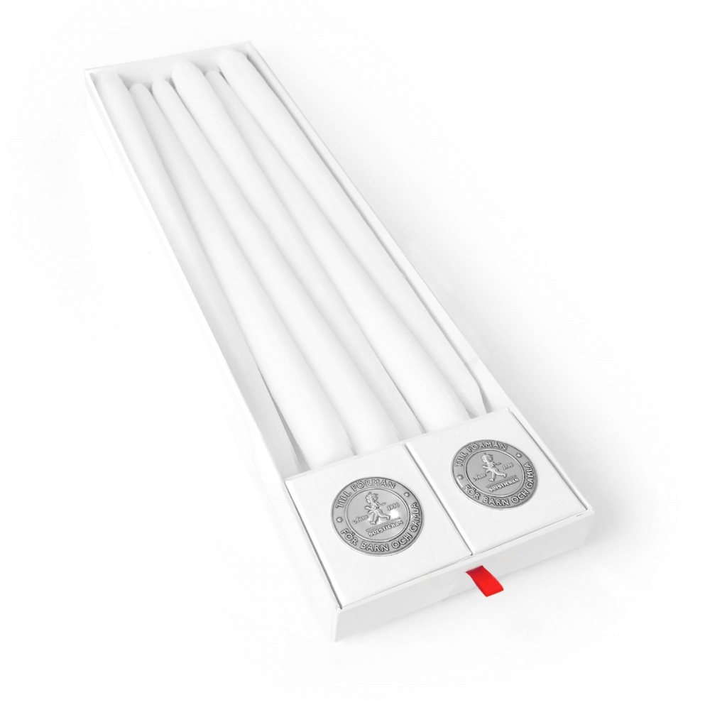 Solstickan Design Antikljus 6 pack + 2st ljushållare Mässing