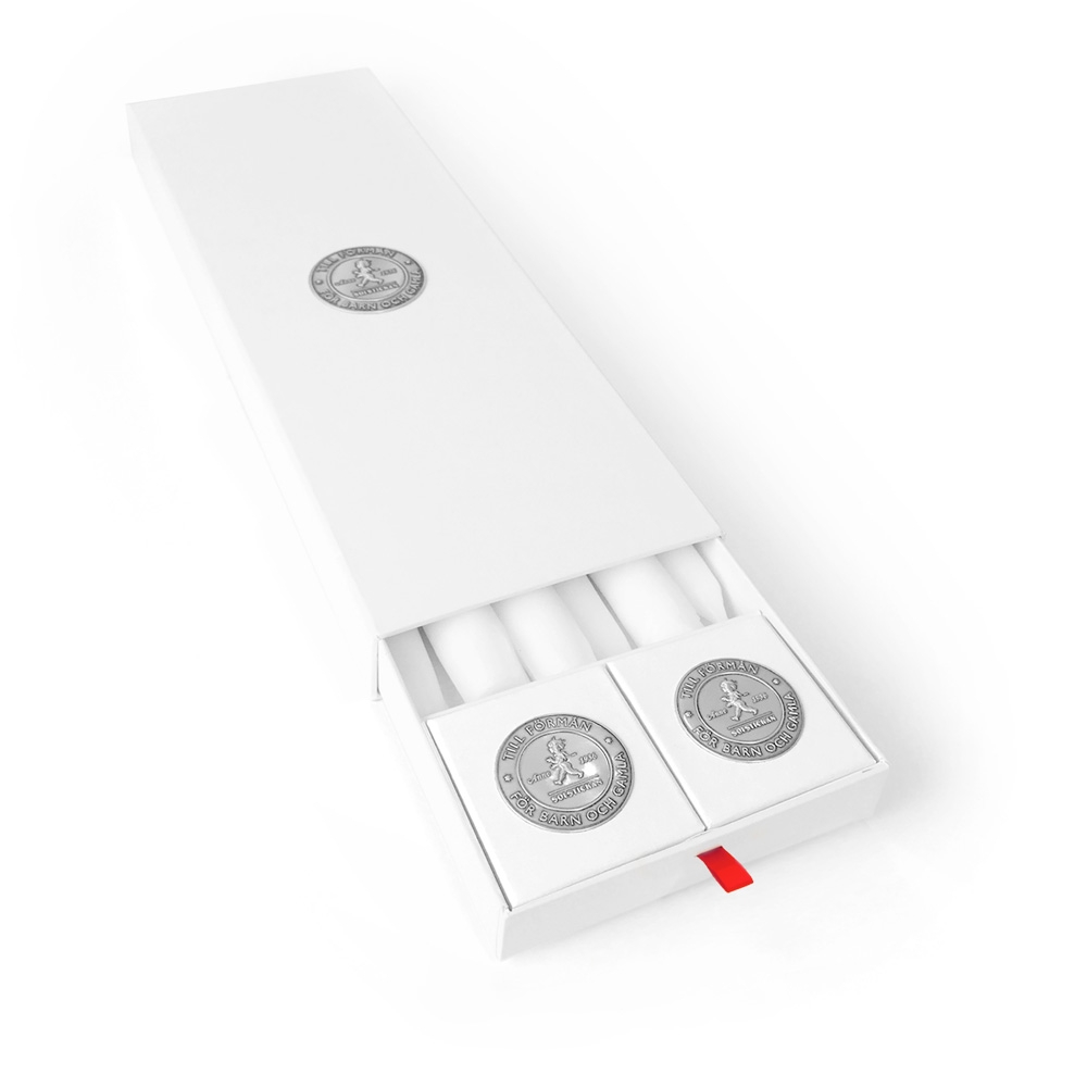 Solstickan Design Antikljus 6 pack + 2st ljushållare Försilvrade