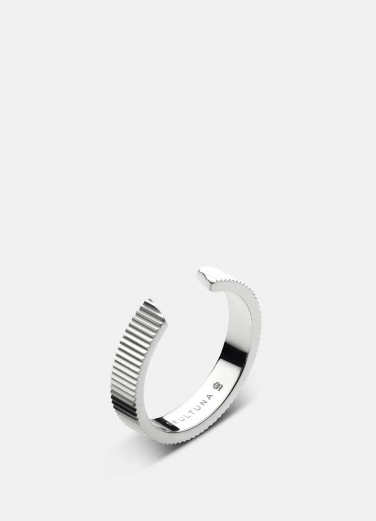 Skultuna Ribbed Ring - 3,85mm - Polished Steel