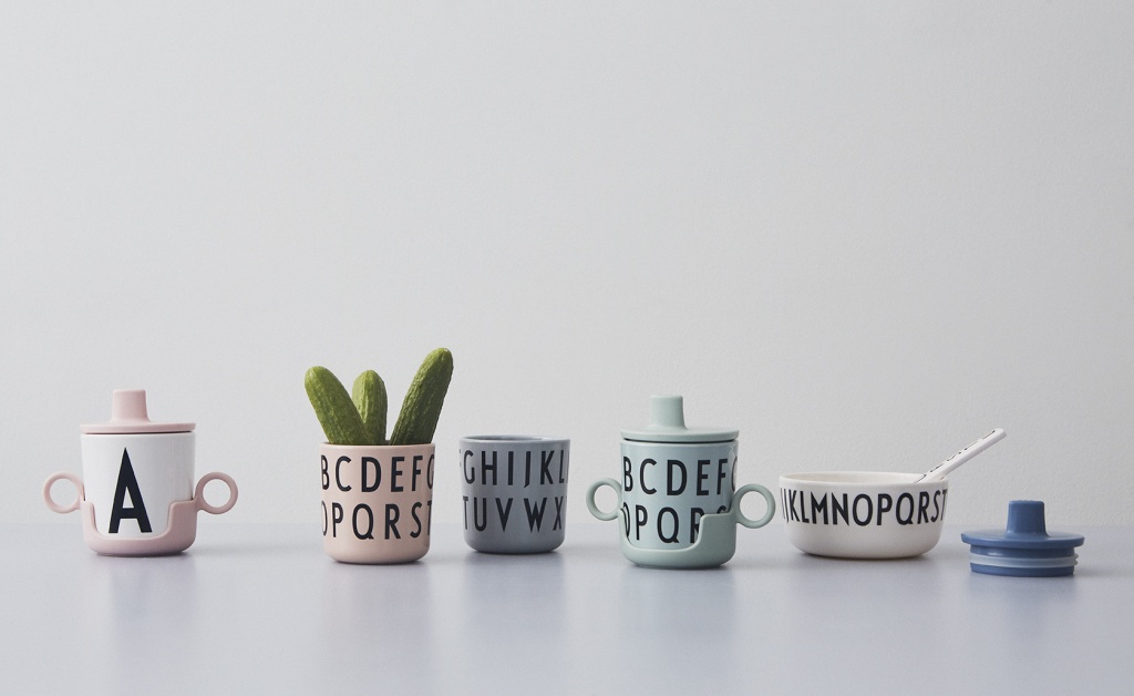 Design Letters Eat & Learn ABC Cup Melamine Grey