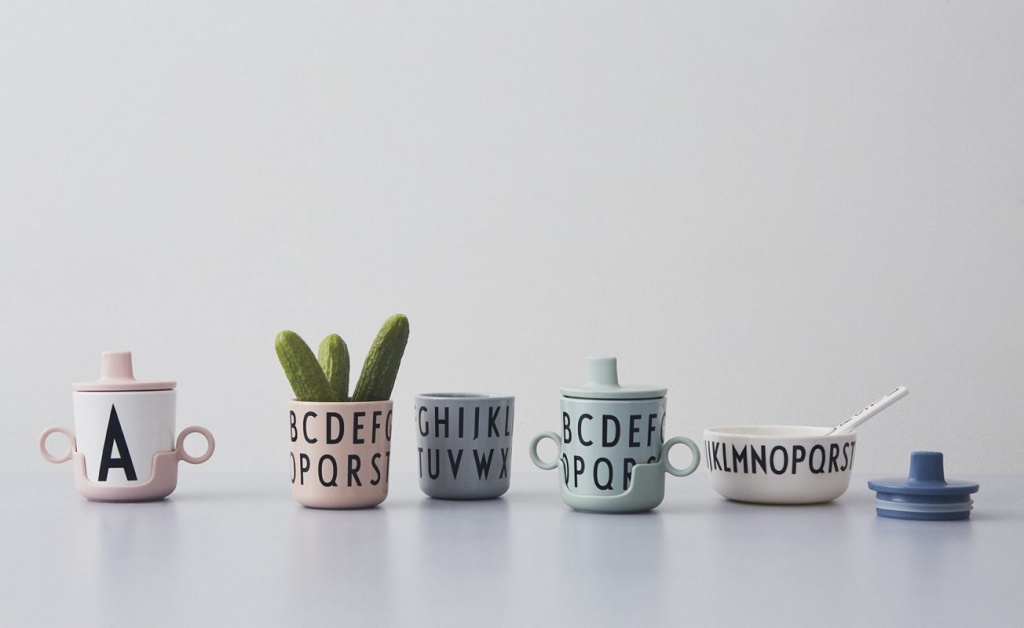Design Letters Eat & Learn ABC Cup Melamine Nude