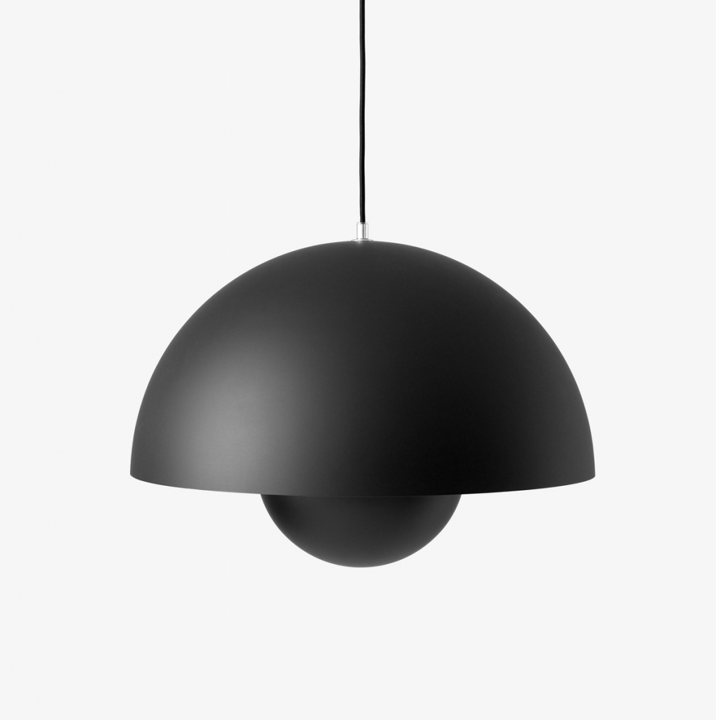 & Tradition FlowerPot VP2 Takpendel Stor Matt Svart