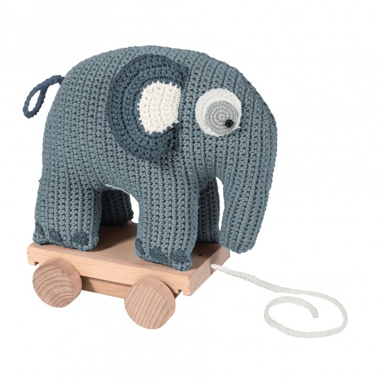 Sebra Elefant På Hjul Pastell Blå