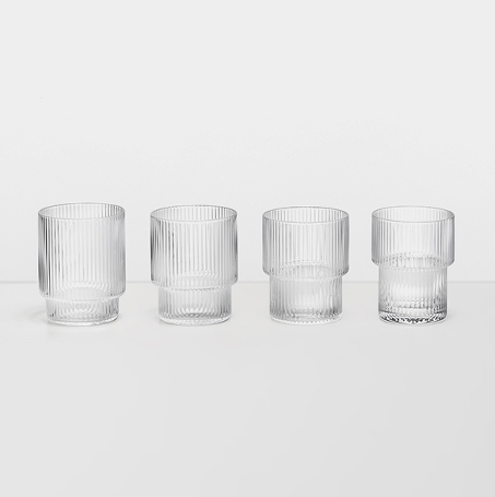 Ferm Living Ripple Glas 4-pack