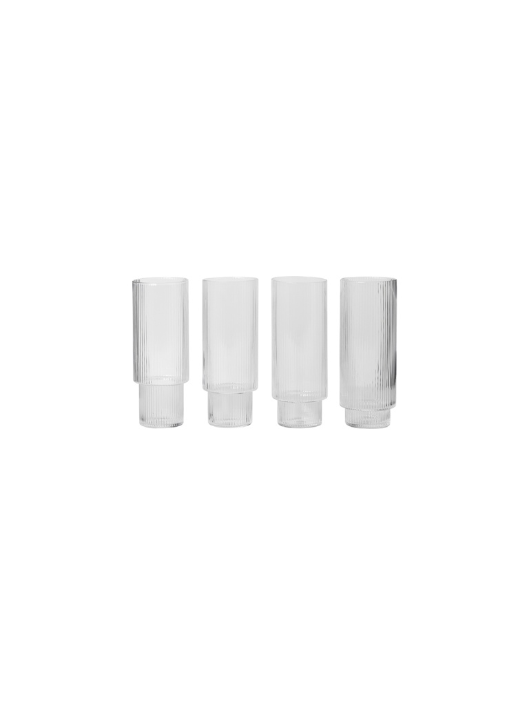 Ferm Living Ripple Long Drink Glasses 4-pack