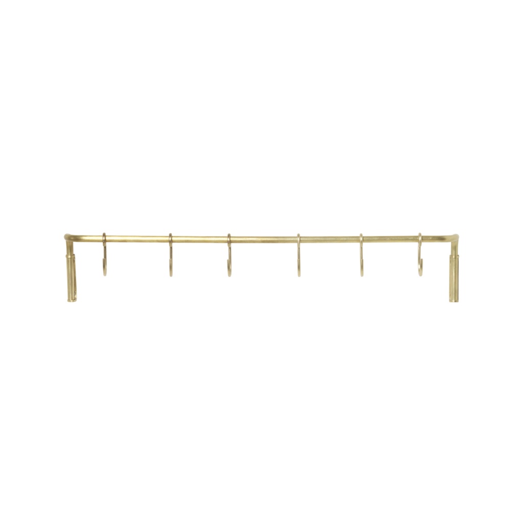 Ferm Living Kitchen Rod incl 6 hooks Brass