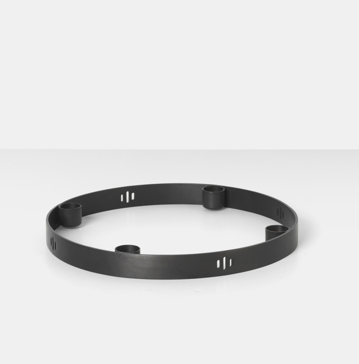 Ferm Living Candle Holder Circle Small Black Brass