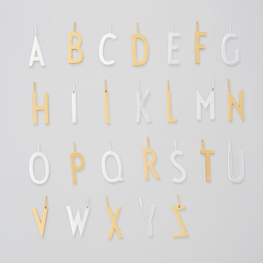 Design Letters Berlock Bokstav A-Z Silver Matt 16mm A